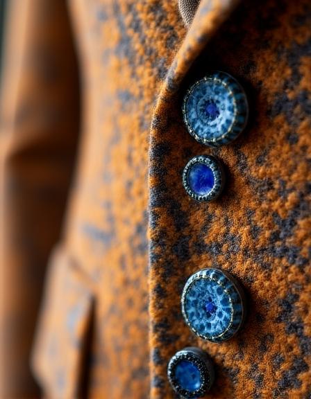 Blazer esclusivo con bottoni in ceramica dipinta a mano